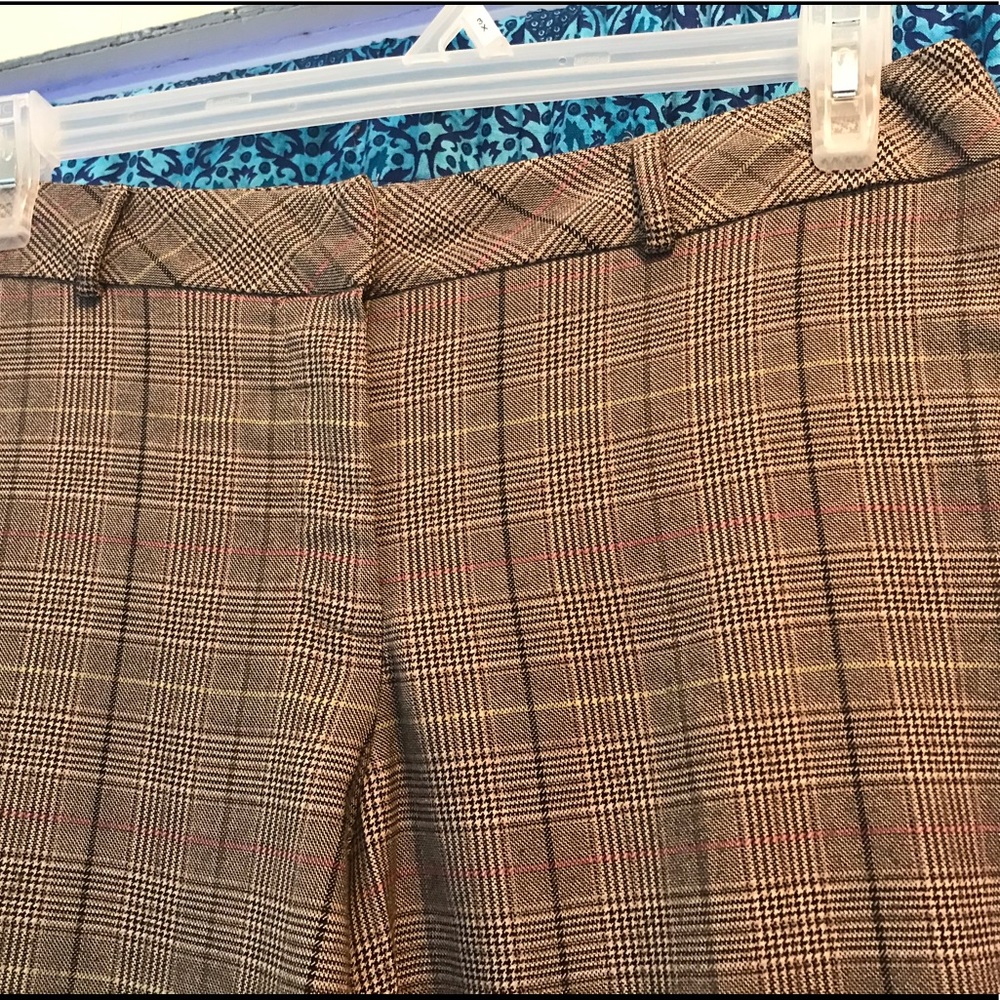 Vintage Brown Plaid Capri Pants Size 12 - Picture 3 of 7